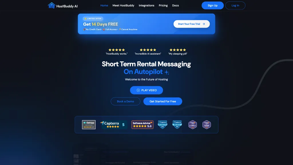 Hostbuddy ai 官网截图