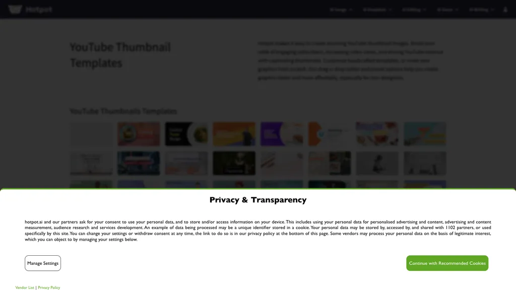 Hotpot Youtube thumbnail maker 官网截图