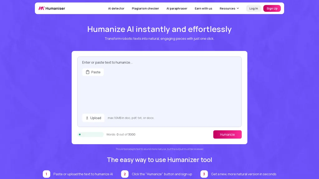Humaniser.ai 官网截图