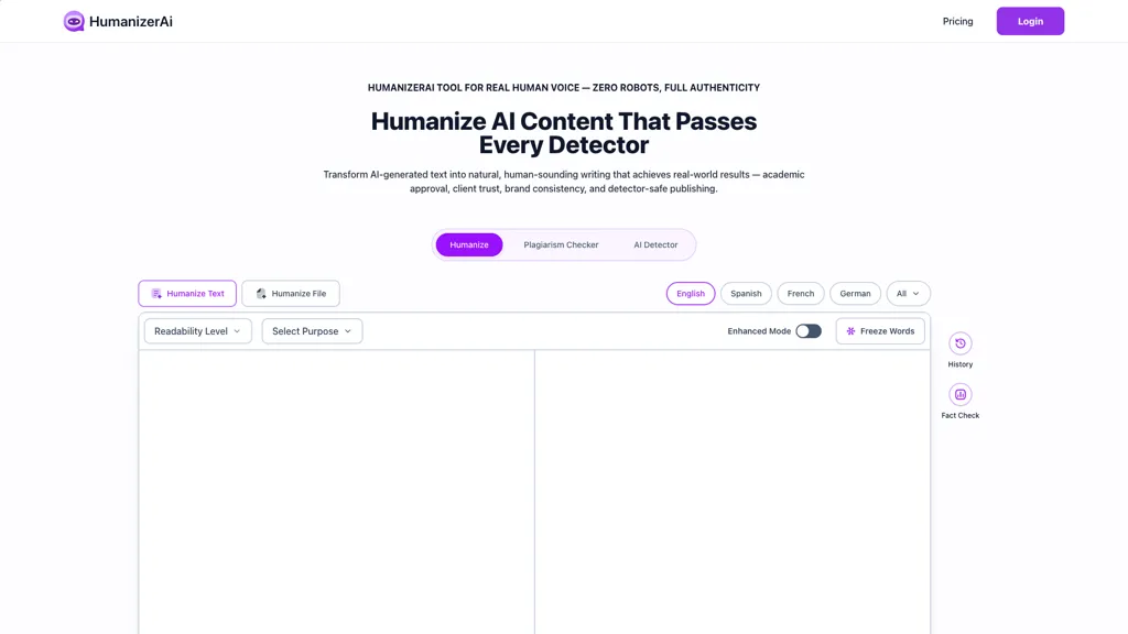 HumanizerAI.ai 官网截图