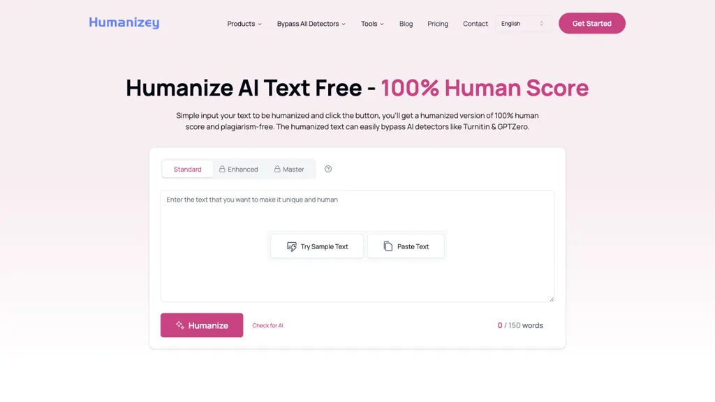 Humanizey 官网截图