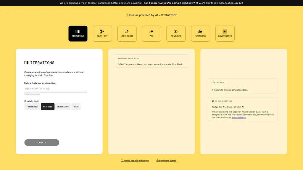 Ideator AI 工具截图