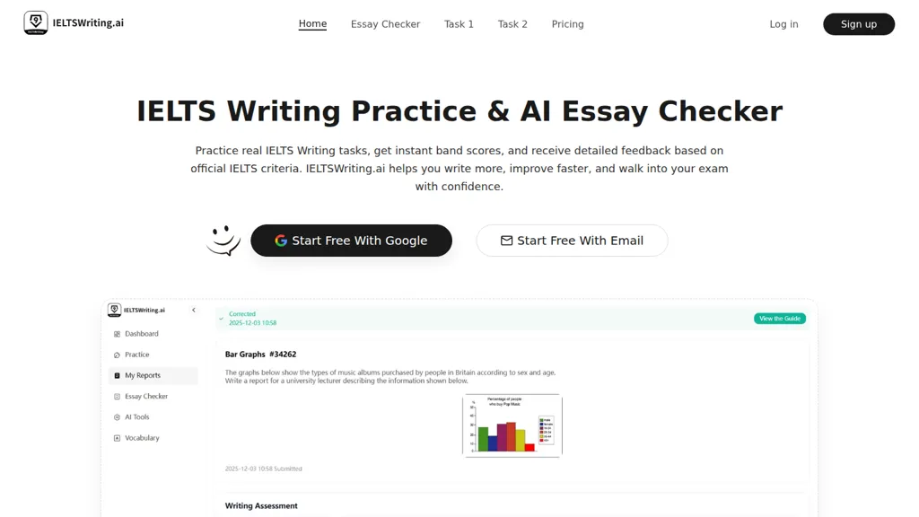 IELTS Writing AI 官网截图