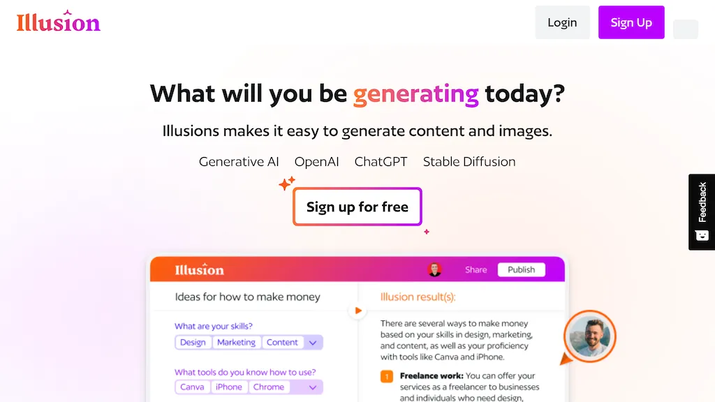 Illusion AI 官网截图
