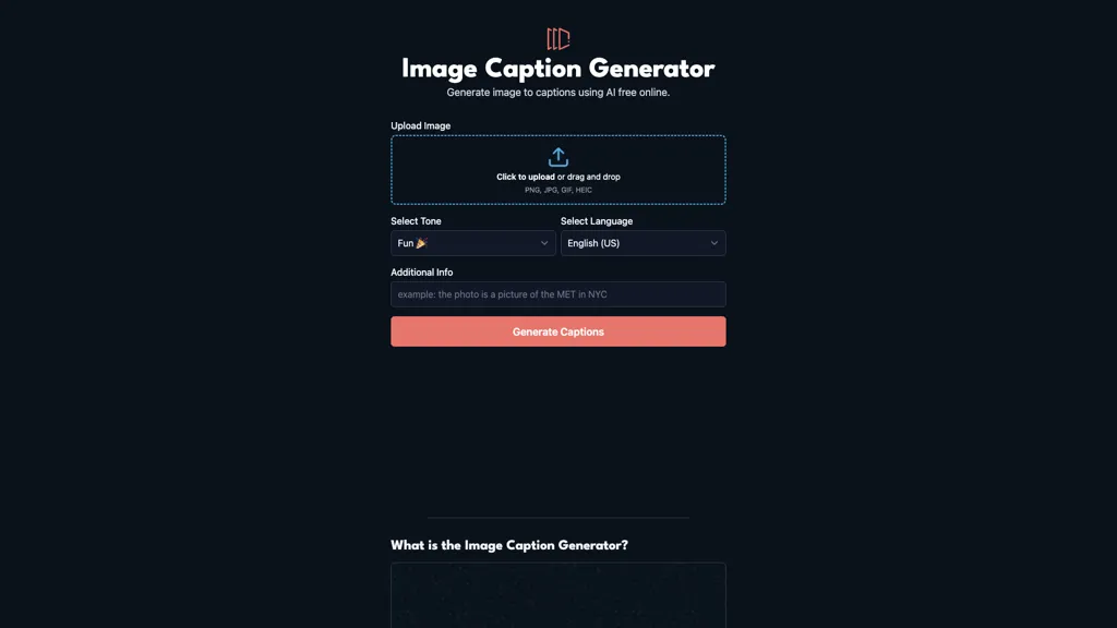Image Caption Generator 工具截图