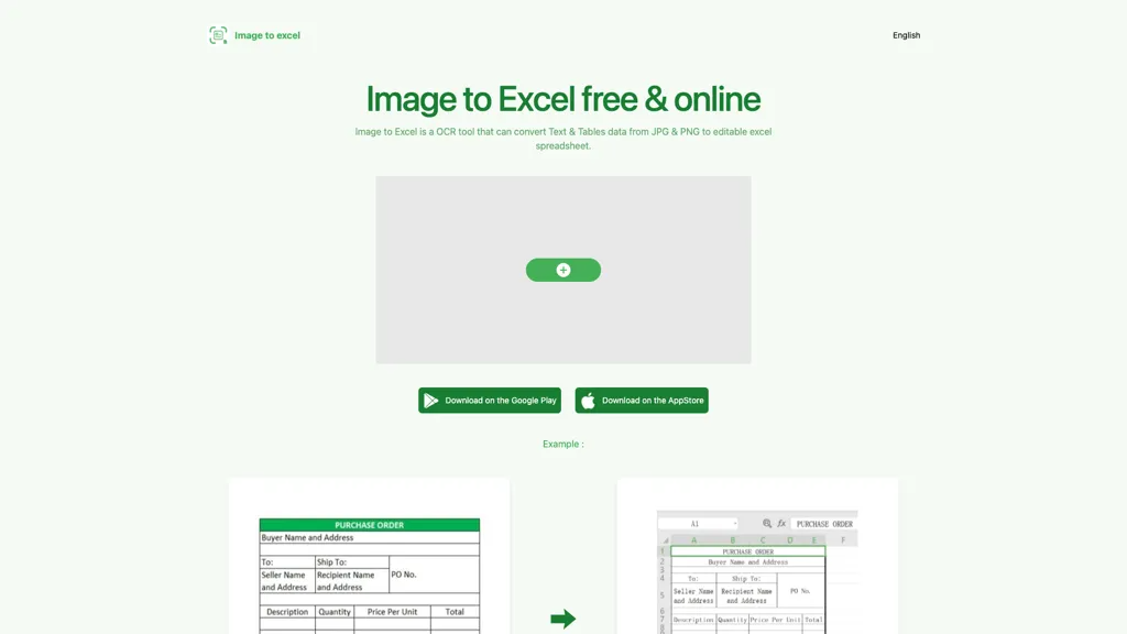 Image to Excel 官网截图