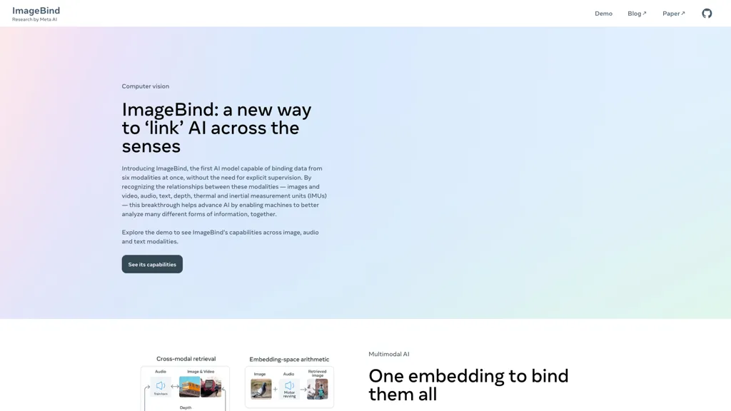 ImageBind by Meta 工具截图