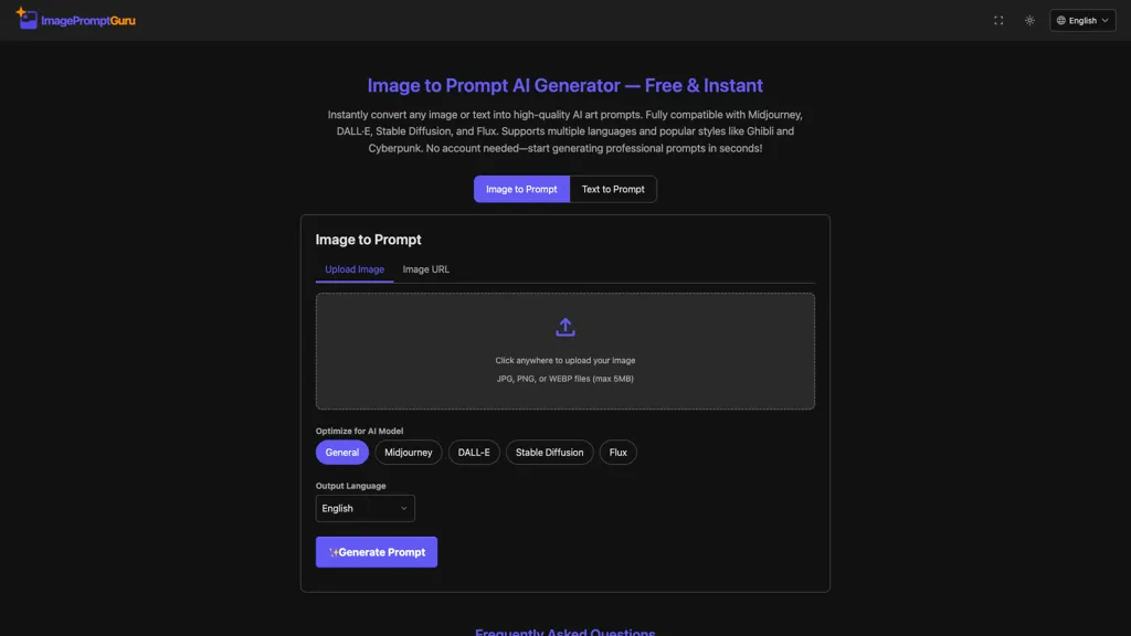 ImagePromptGuru.net 官网截图