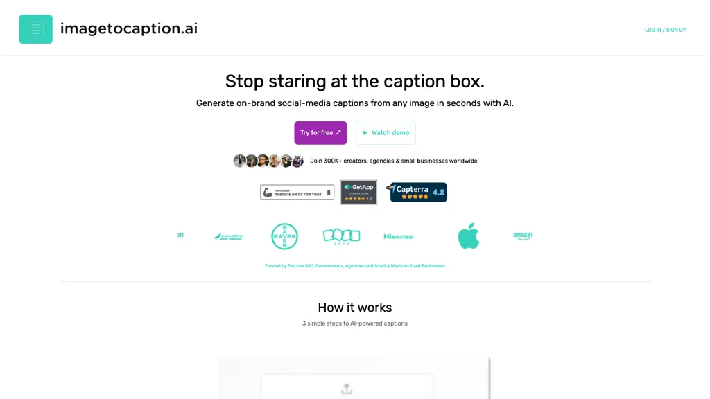 ImagetoCaption.ai 官网截图