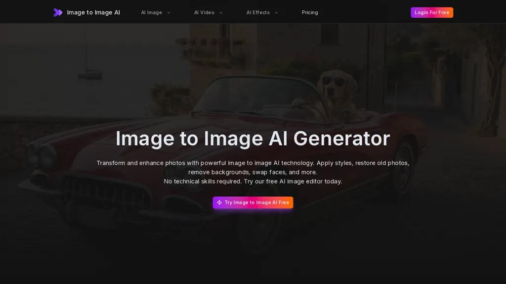 ImageToImageAI 官网截图