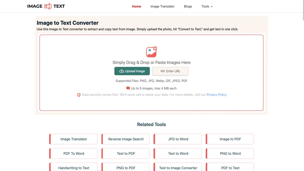 imagetotext.me 官网截图
