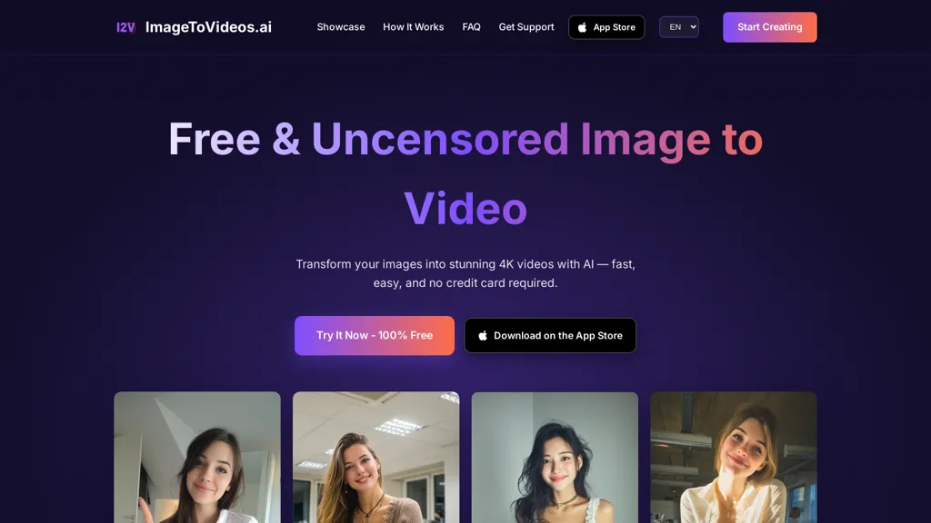 ImageToVideos.ai 官网截图