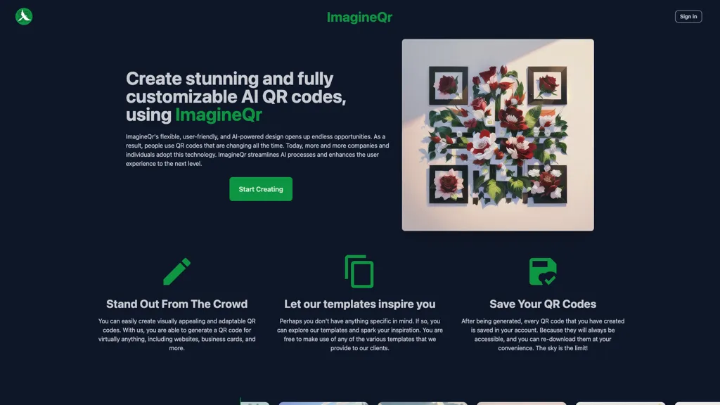 ImagineQr 官网截图