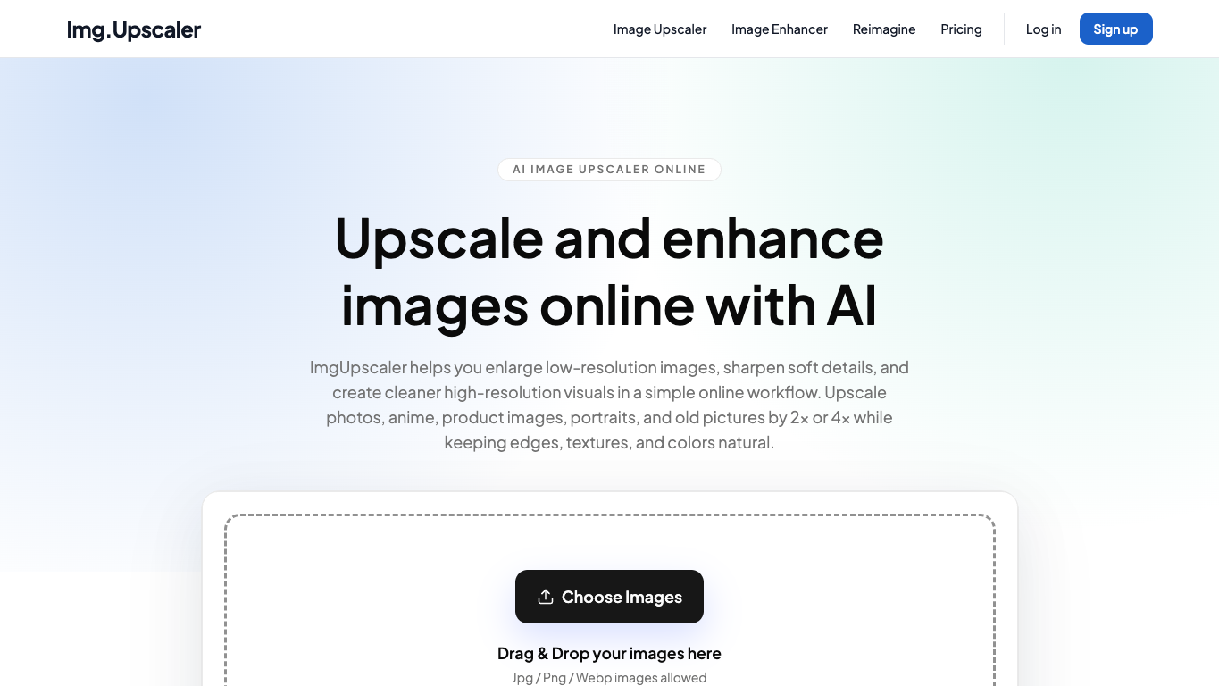 Img Upscaler 官网截图