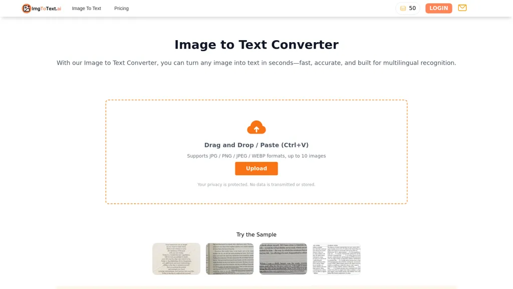 imgtotext.ai 官网截图