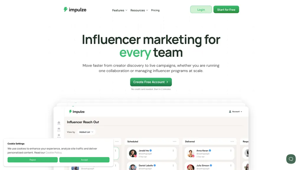 impulze.ai 官网截图