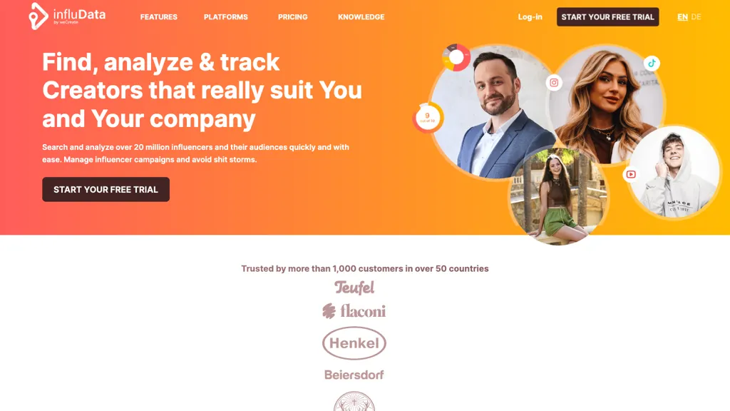 Influencer-suchtool | infludata 工具截图