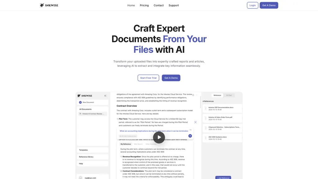 Inkwise AI 官网截图