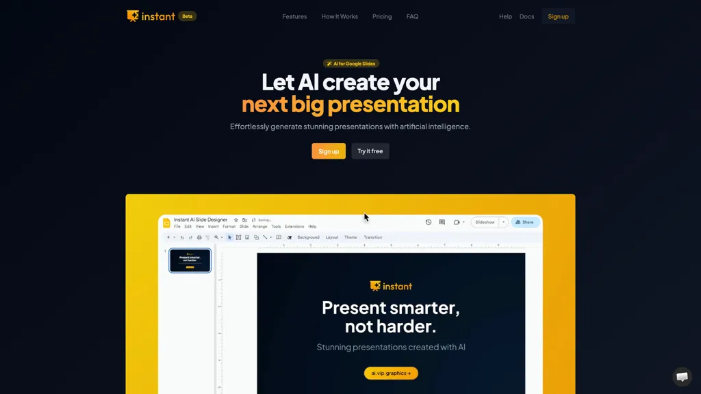 Instant AI for Google Slides 官网截图