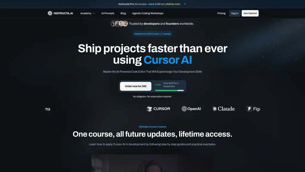 Instructa.ai 官网截图