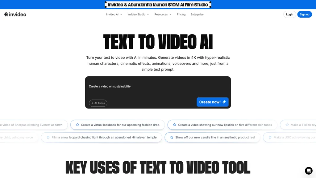 InVideo 官网截图