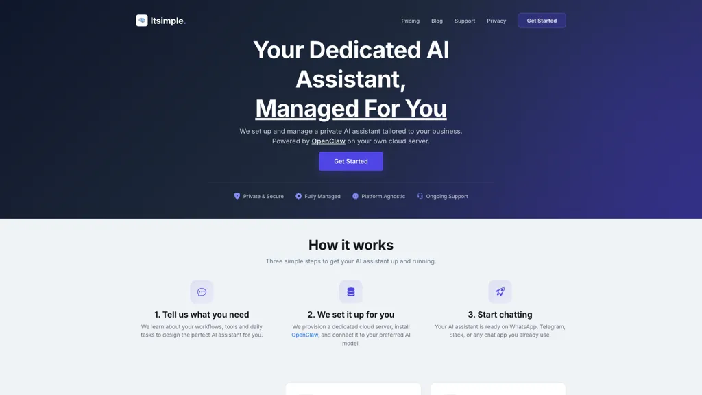 Itsimple ai 官网截图