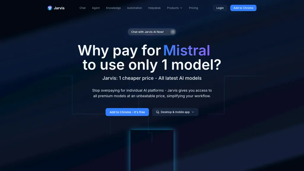 Jarvis AI 官网截图