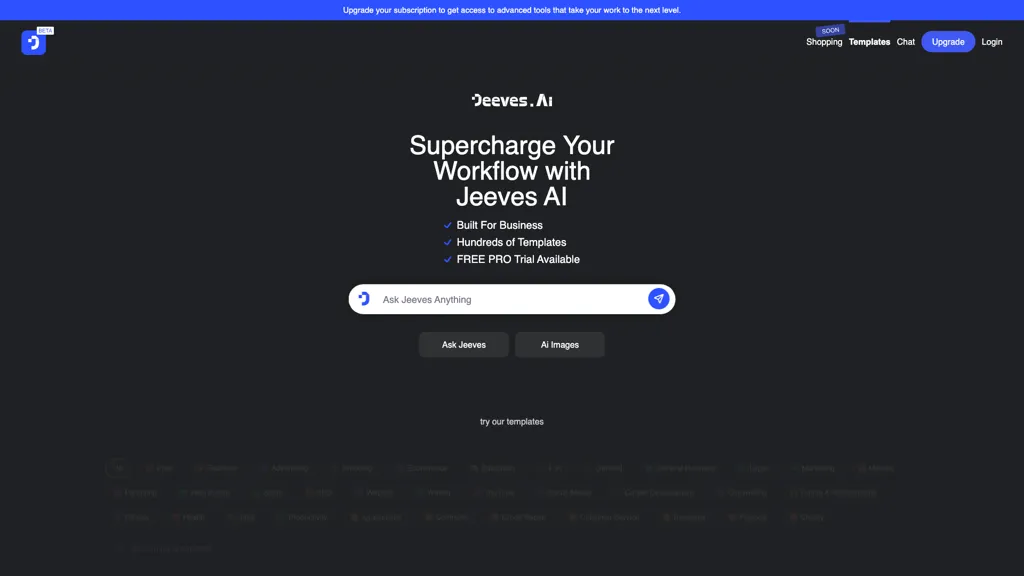 Jeeves.Ai 官网截图