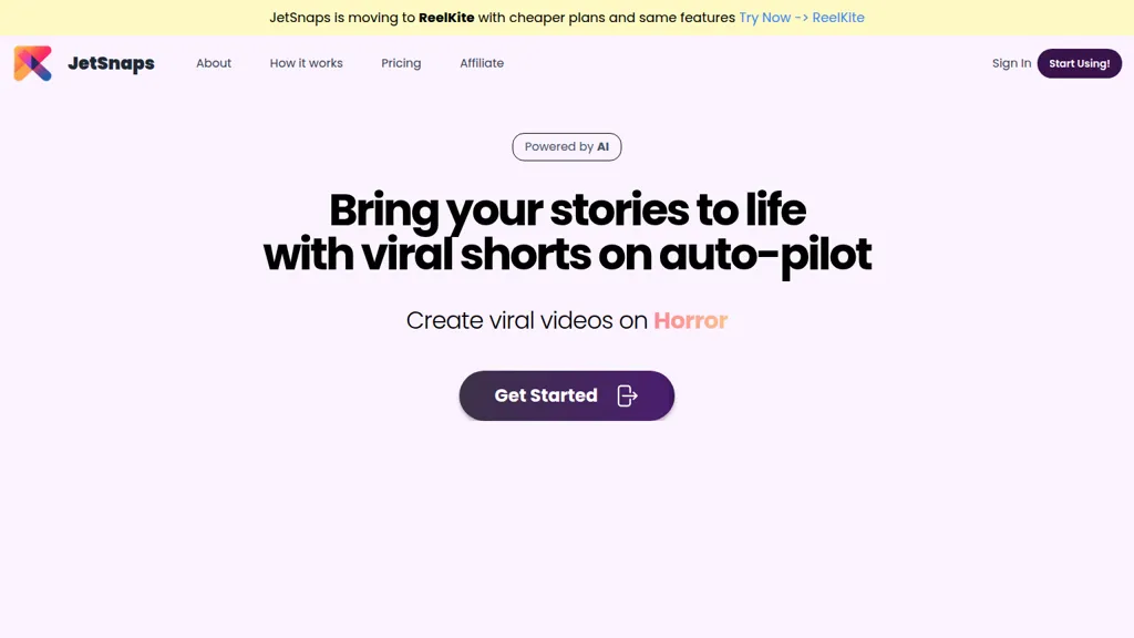 jetsnaps.ai 官网截图