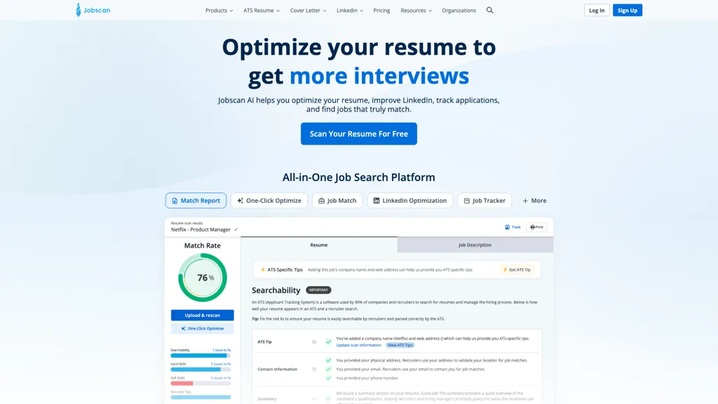 Jobscan 官网截图