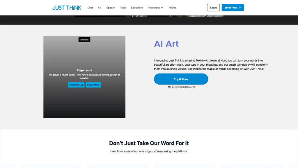 Just Think AI 官网截图
