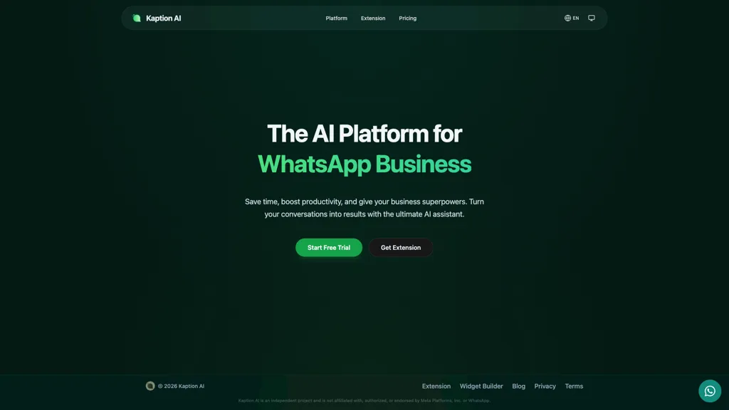 Kaption AI 官网截图