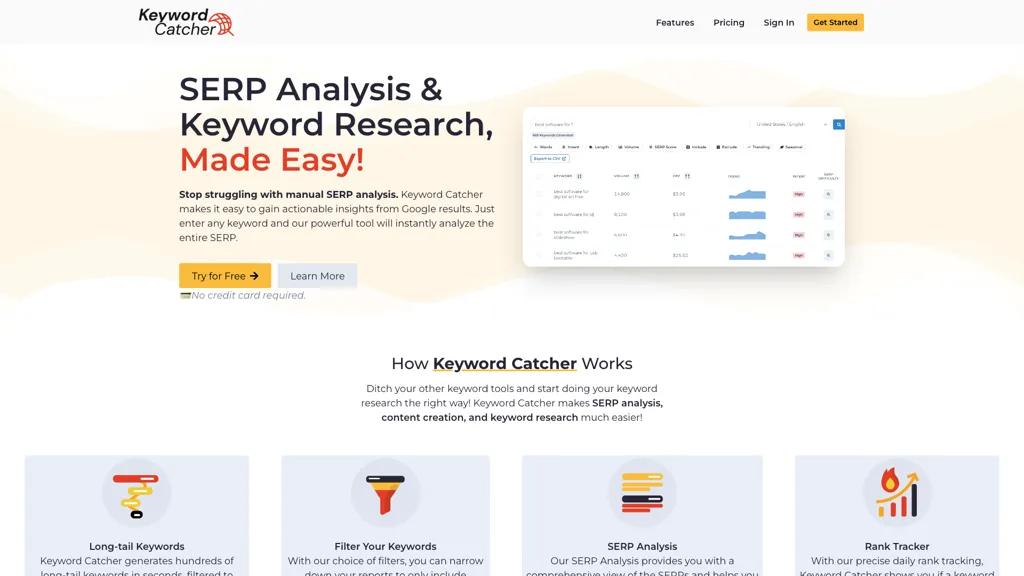 Keyword Catcher 官网截图