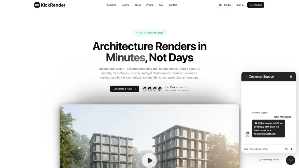 Kickrender 官网截图