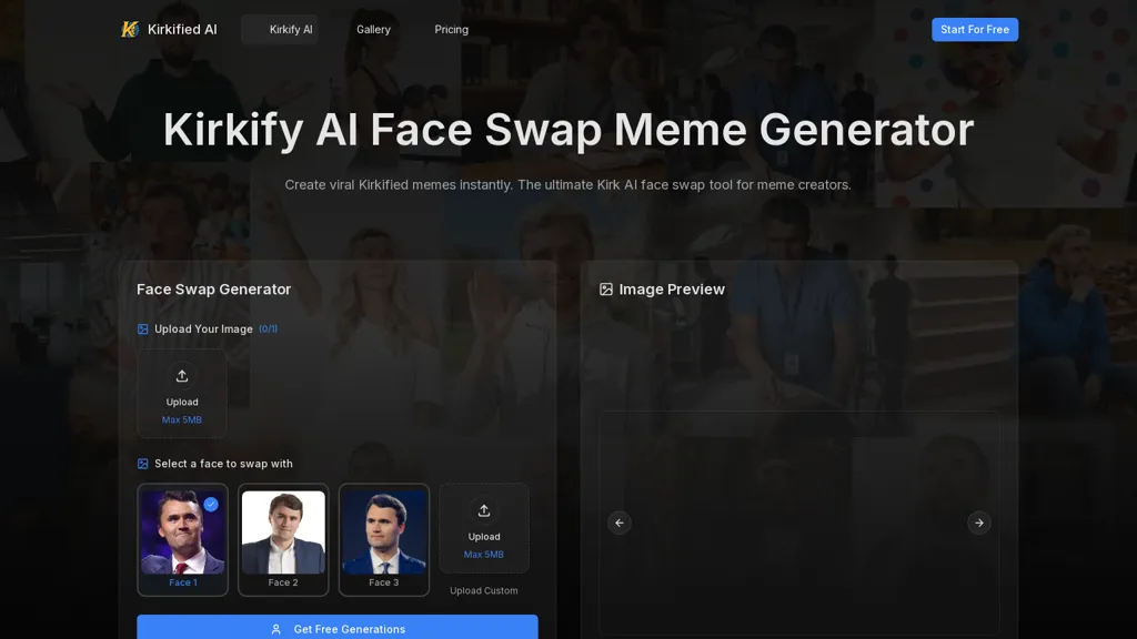 Kirkified.ai 官网截图
