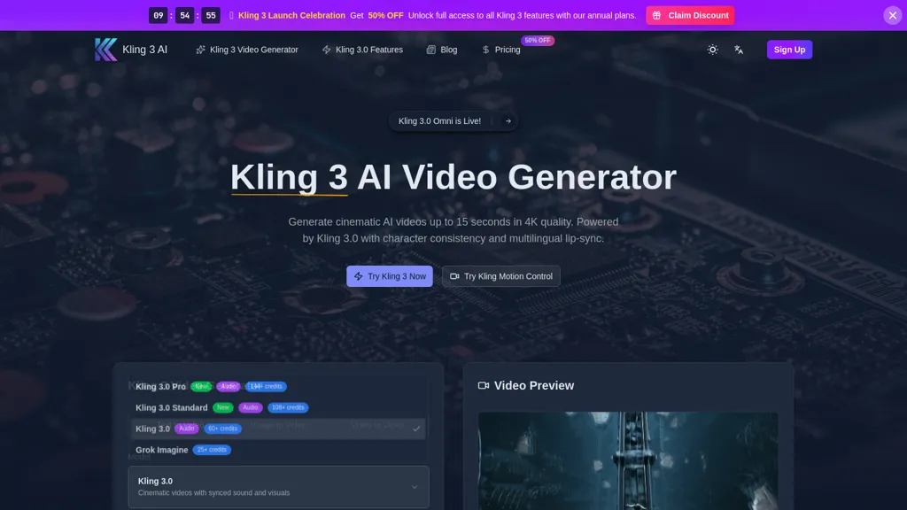 Kling3.app 官网截图