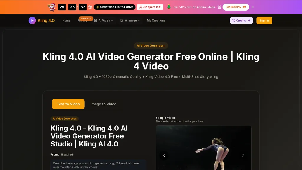 Kling4.app 官网截图
