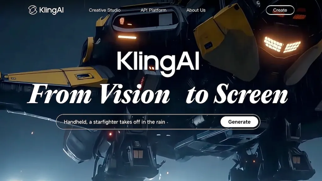 Kling AI 官网截图