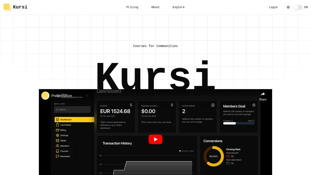 Kursi 官网截图