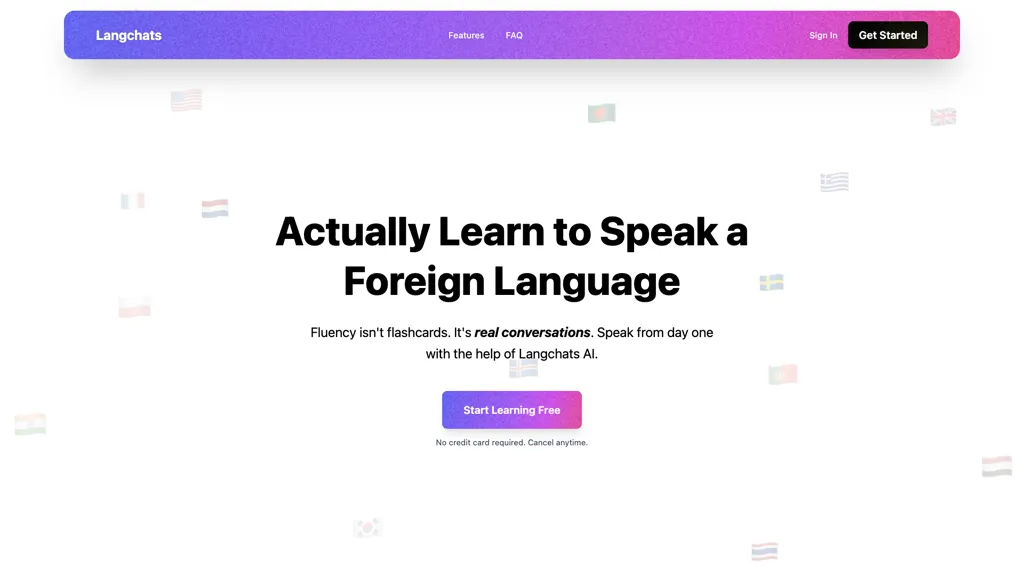 Langchats 官网截图