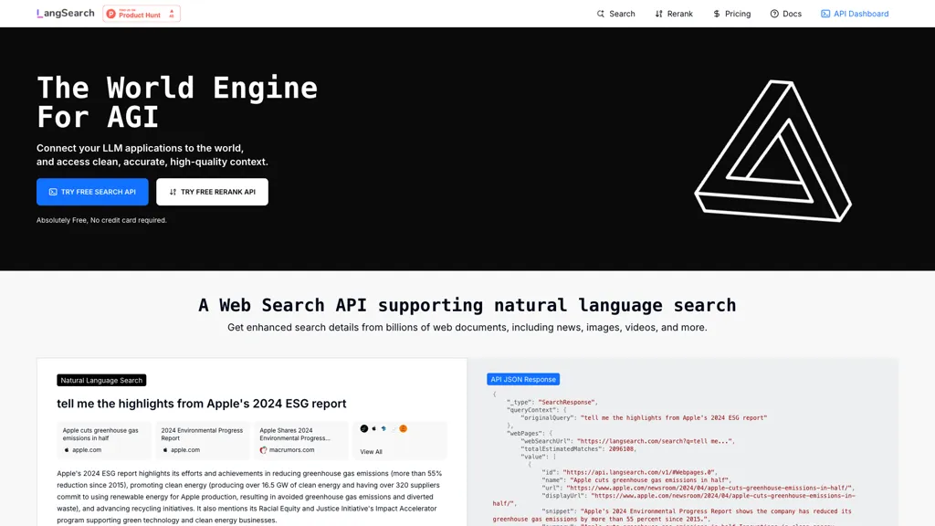LangSearch 工具截图