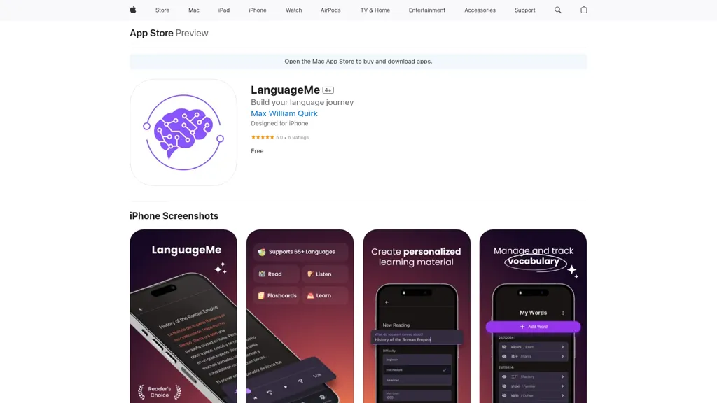 LanguageMe AI 官网截图