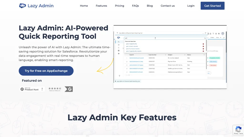 Lazy Admin 官网截图