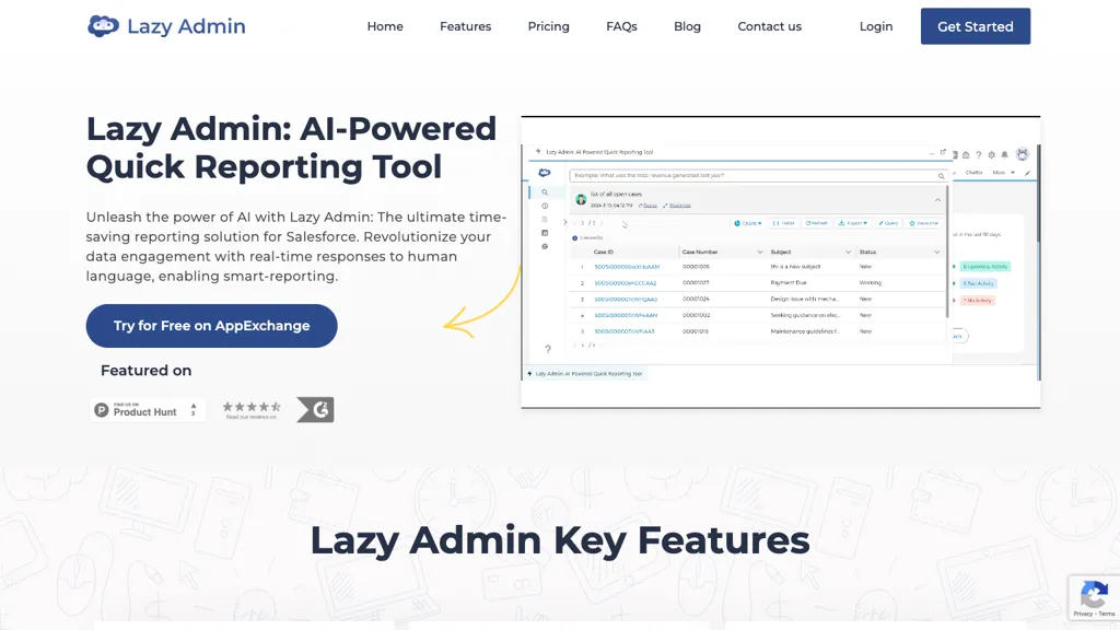 Lazy Admin 官网截图