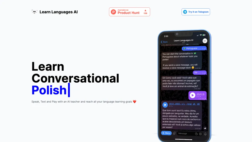 Learn Languages AI 官网截图
