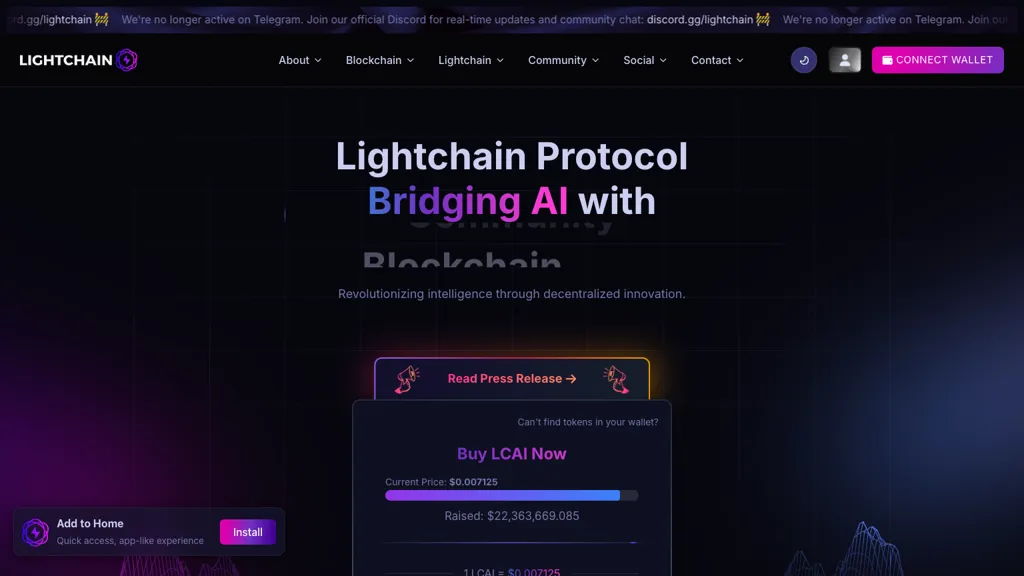 Lightchain ai 官网截图