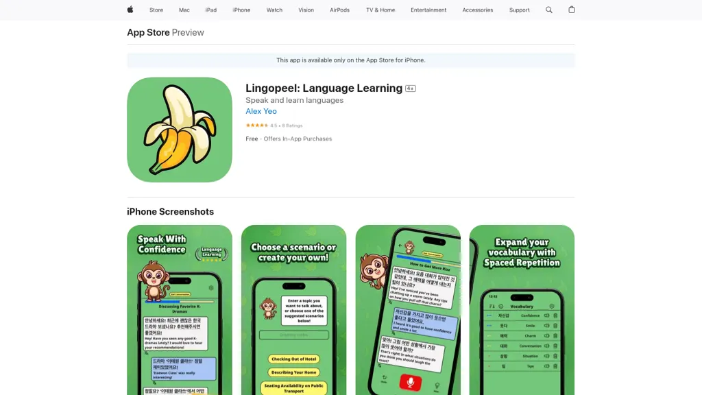 Lingopeel AI 官网截图
