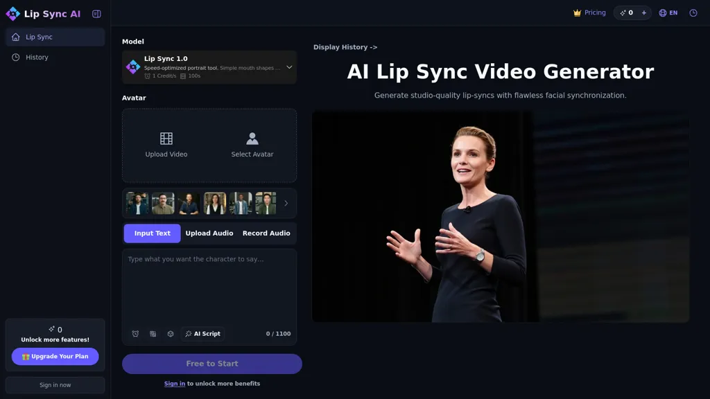 Lip Sync AI 工具截图