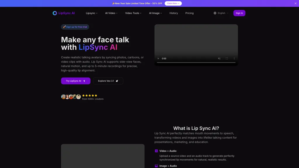 Lipsync AI 工具截图