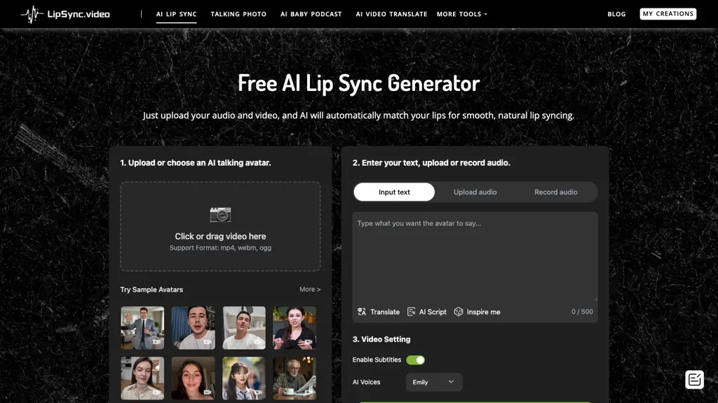 LipSync.video 官网截图